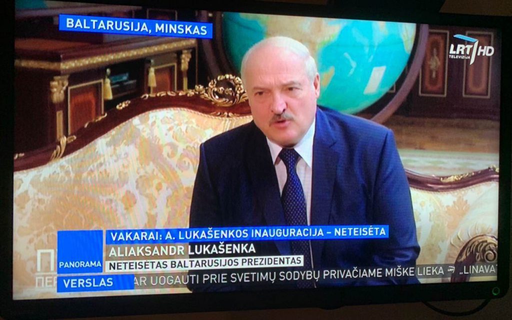 W litewskiej telewizji Łukaszenka został podpisany jako „nielegalny prezydent Białorusi”